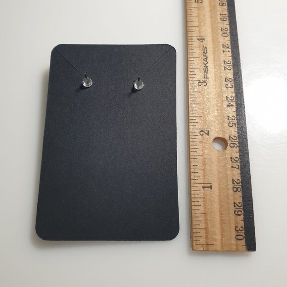 Vintage Stud Earrings Faux Pearl Center Gold Tone Crystal Trim Mom Core Gift - Picture 4 of 4